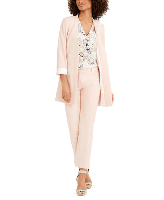 Calvin Klein Blazer Feminino Longo Sem Gola Rosa Tamanho 10 Petite