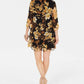 Vestido de chiffon floral com decote em V, amarelo escuro, tamanho 8, pequeno, da Connected Women