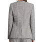 Blazer xadrez feminino DKNY sem gola cinza tamanho 6