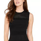 Vestido feminino Vince Camuto sem mangas em malha, justo e evasê, tamanho grande, preto