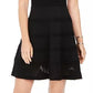 Vestido feminino Vince Camuto sem mangas em malha, justo e evasê, tamanho grande, preto