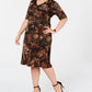 Vestido tubinho plus size da Connected Women's Trendy Surplice, Rustcopper, tamanho 18W