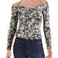 Guess Julissa Estampada Ombro a Ombro Blusa Prateada Tamanho P Feminino