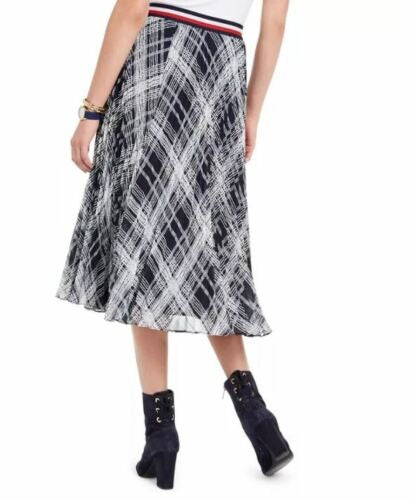 Tommy Hilfiger Saia Midi Xadrez Plus Size Feminina Azul Tamanho 3X
