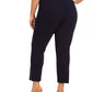Calça curta plus size Calvin Klein feminina com bolso e zíper, azul, tamanho 18W