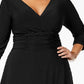 Vestido feminino plus size com babados e corte A, preto, tamanho 3X, da NY Collection