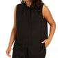 Blusa Calvin Klein Feminina Sem Mangas Gola Babada Preta Tamanho 2X