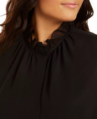 Blusa Calvin Klein Feminina Sem Mangas Gola Babada Preta Tamanho 2X