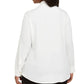 Blusa Calvin Klein Feminina Plus Size Gola V Branca Tamanho 2X