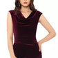 Vestido de veludo feminino XSCAPE Petite Drape-Front, tamanho 8, roxo, Lt/Pas