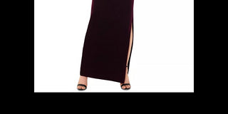 Vestido de veludo feminino XSCAPE Petite Drape-Front, tamanho 8, roxo, Lt/Pas