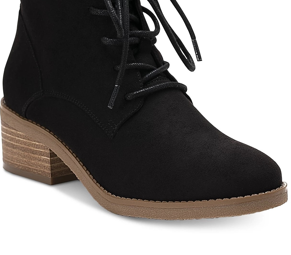 Botas femininas estilo &amp; co Rizio com cadarço, pretas, tamanho 6 M