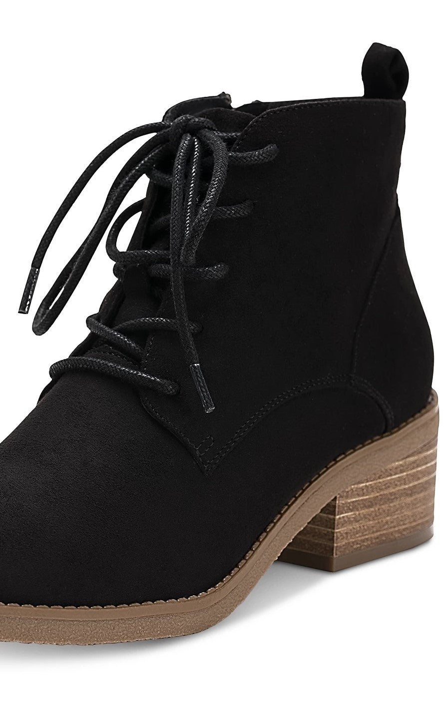Botas femininas estilo &amp; co Rizio com cadarço, pretas, tamanho 6 M