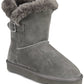 Botas femininas de couro Tiny2 com bico redondo e cano curto para clima frio, estilo Style &amp; Co, azul-marinho, tamanho 5 M
