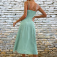 Satin v Neck High Slit Summer Maxi Dress