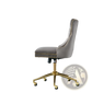 Velvet Office Chair Tufted Gray with Gold Base Swivel