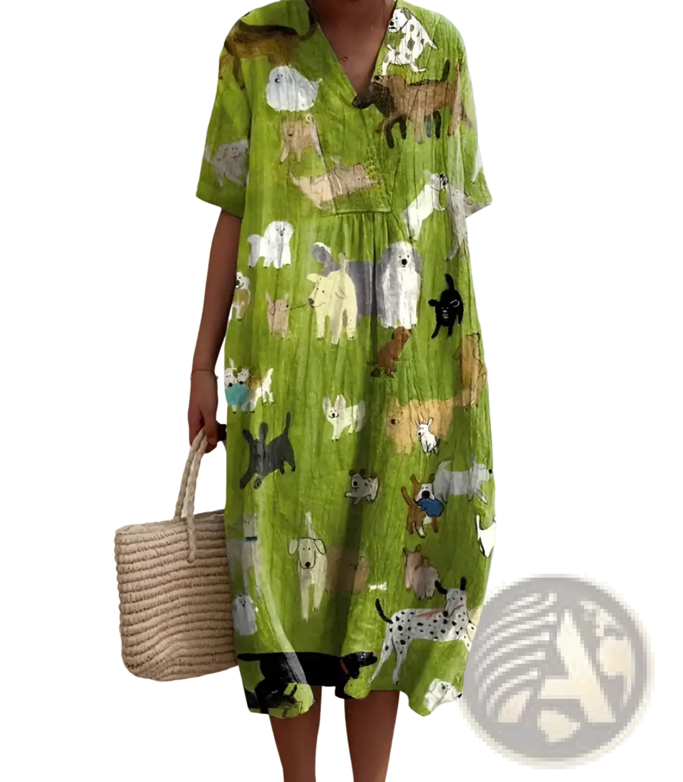 Vibrant Floral V-neck Short Sleeve Maxi Dress