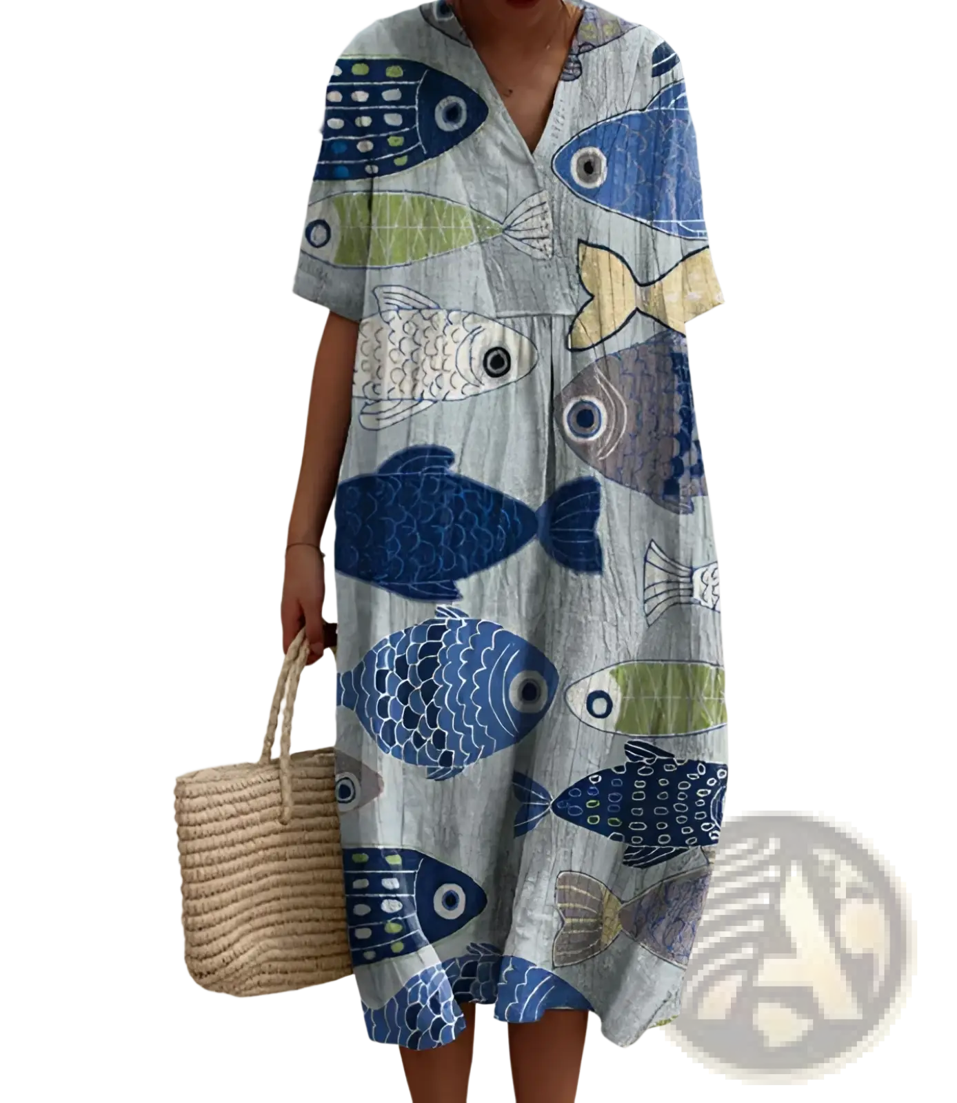Vibrant Floral V-neck Short Sleeve Maxi Dress