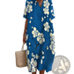 Vibrant Floral V-neck Short Sleeve Maxi Dress