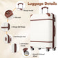 Vintage 24 Inch Hardshell Luggage Set with Tsa Lock in White