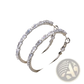 Vintage Baguette Zircon Silver Hoop Earrings