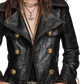 Vintage Black Leather Double Breasted Jacket