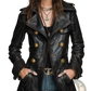 Vintage Black Leather Double Breasted Jacket