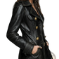 Vintage Black Leather Double Breasted Jacket
