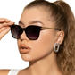 Vintage Cat Eye Sunglasses with Gold Chain Detail
