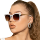Vintage Cat Eye Sunglasses with Gold Chain Detail