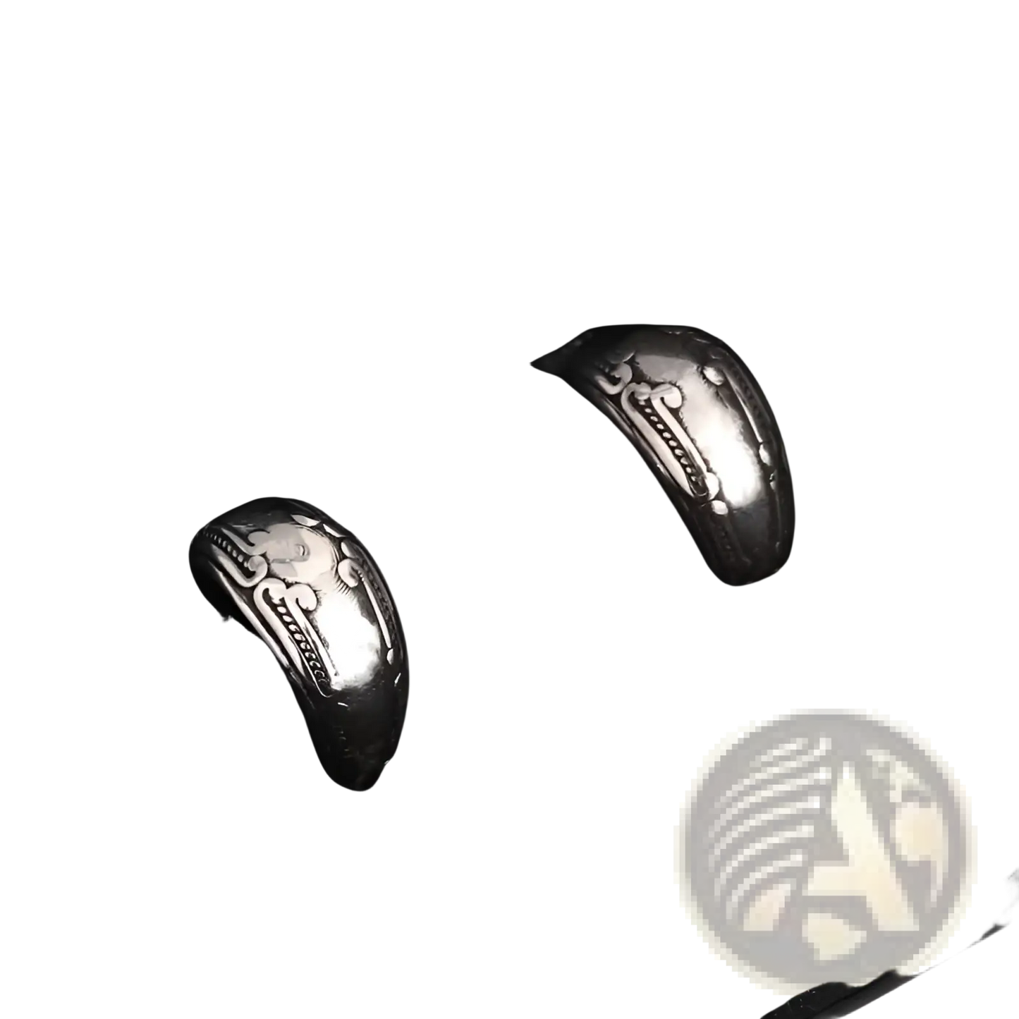 Vintage Engraved Silver Alloy Hoop Earrings