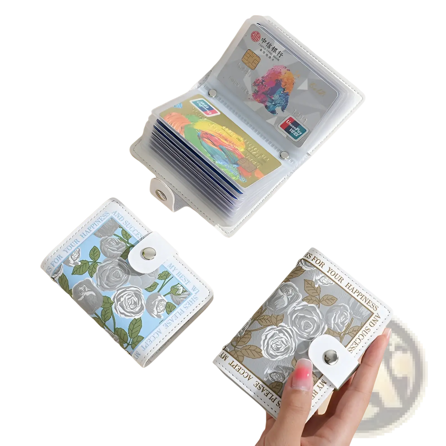 Vintage Floral Pu Leather Multi Slot Card Holder Wallet