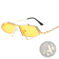 Vintage Geometric Gold Metal Frame Sunglasses
