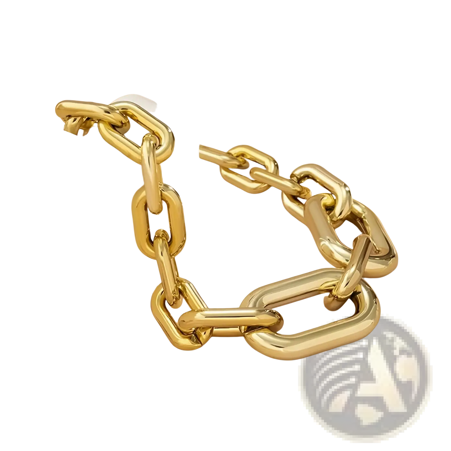 Vintage Gold Chunky Link Chain Choker Necklace