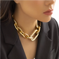 Vintage Gold Chunky Link Chain Choker Necklace