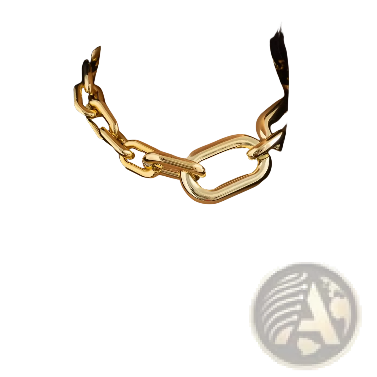 Vintage Gold Chunky Link Chain Choker Necklace