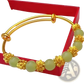Vintage Gold Plated Chalcedony Flower Bangle Bracelet