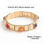 Vintage Hammered Gold Bangle with Multi Gemstone Accents