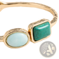 Vintage Hammered Gold Bangle with Multi Gemstone Accents