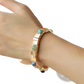 Vintage Hammered Gold Bangle with Multi Gemstone Accents
