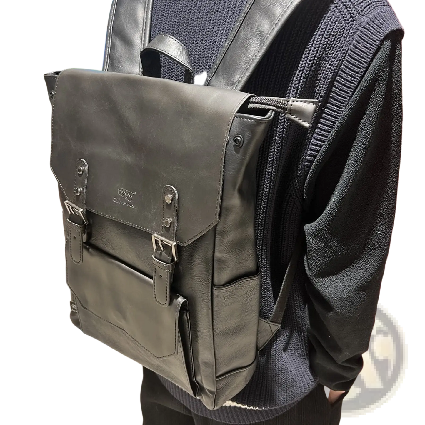 Vintage Leather College Backpack Large Capacity Travel Bag