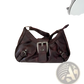 Vintage Leather Shoulder Bag with Buckle Details