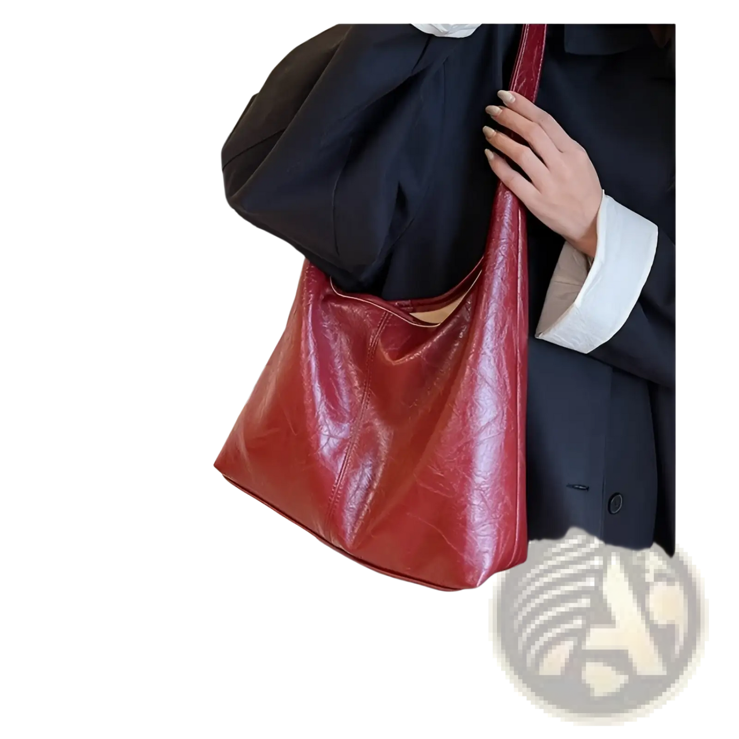 Vintage Leather Tote Bag Large Capacity Shoulder Handbag