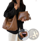 Vintage Leather Tote Bag Large Capacity Shoulder Handbag