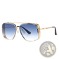 Vintage Mesh Aviator Gradient Uv400 Sunglasses