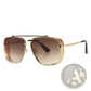 Vintage Mesh Aviator Gradient Uv400 Sunglasses