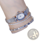 Vintage Mesh Bracelet Watch with Diamond Accents