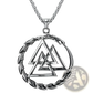Vintage Nordic Rune Pendant Stainless Steel Viking Necklace