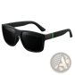 Vintage Polarized Square Sunglasses with Striped Temples