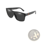 Vintage Polarized Square Sunglasses with Striped Temples